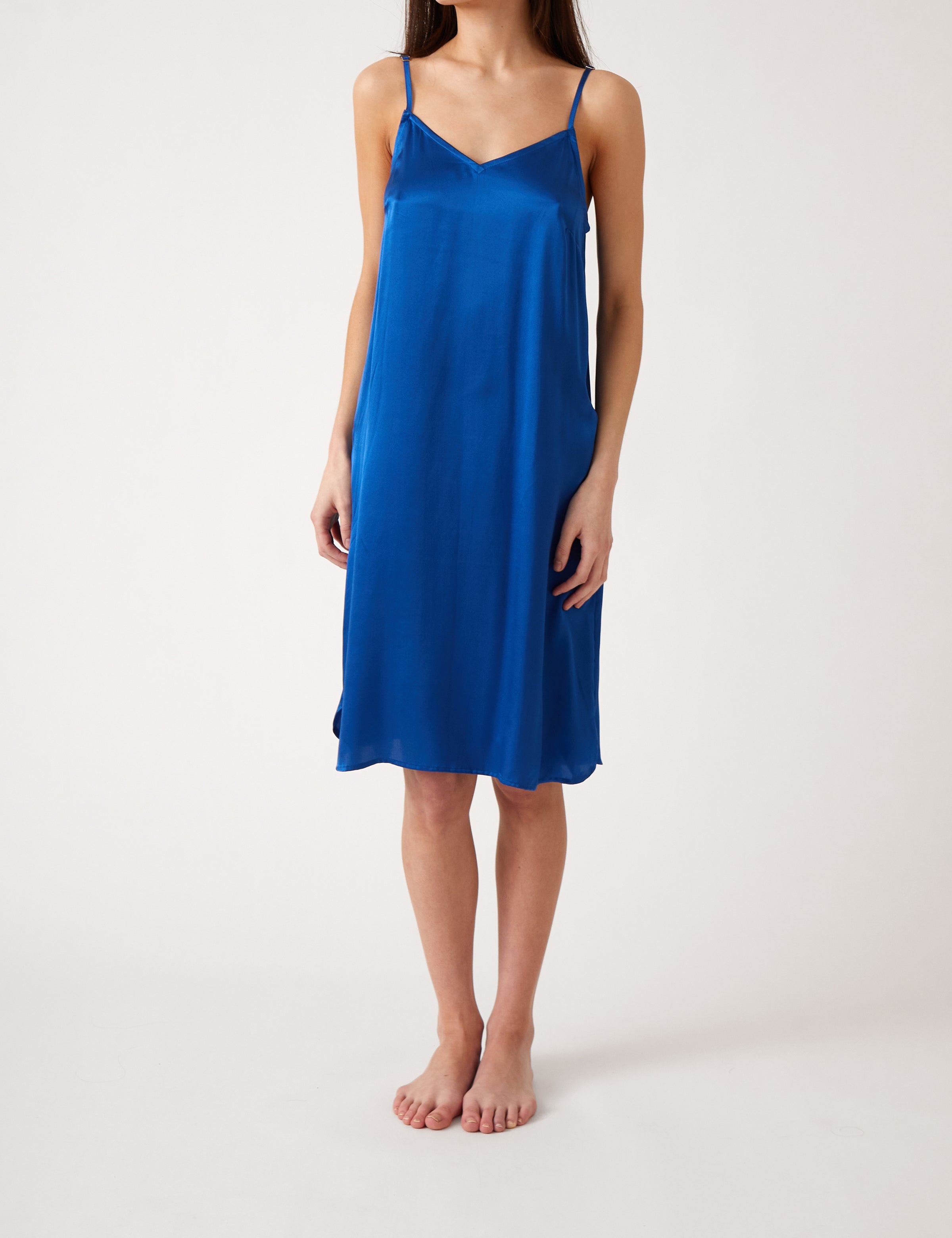 Silk Midi Nightie | Royal Blue-1
