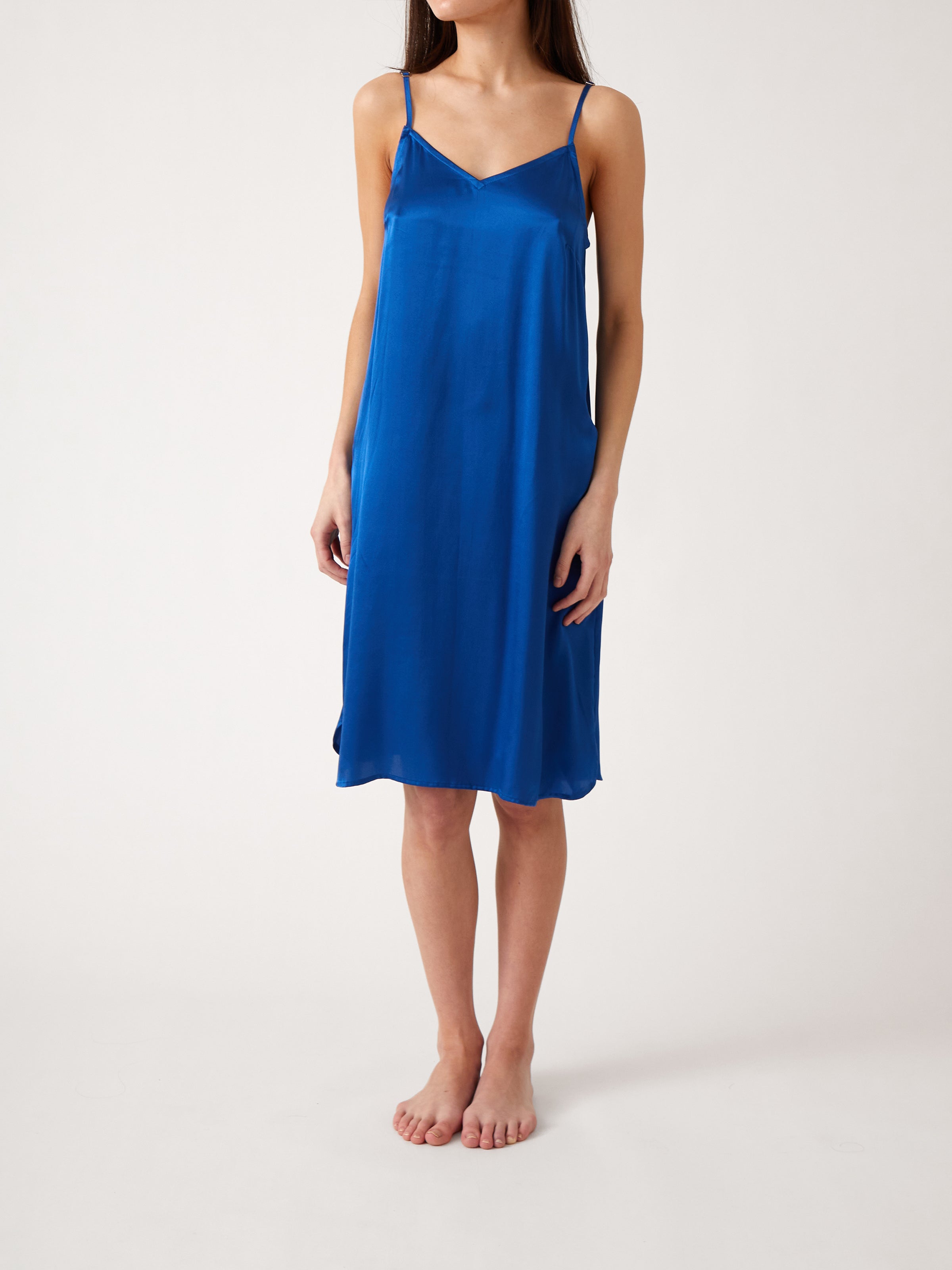 Silk Midi Nightie | Royal Blue-1