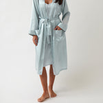 Silk Midi Robe | Sky Blue-1