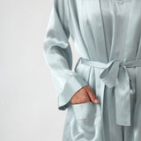 Silk Midi Robe | Sky Blue-2