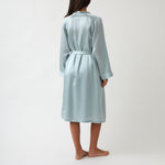 Silk Midi Robe | Sky Blue-3
