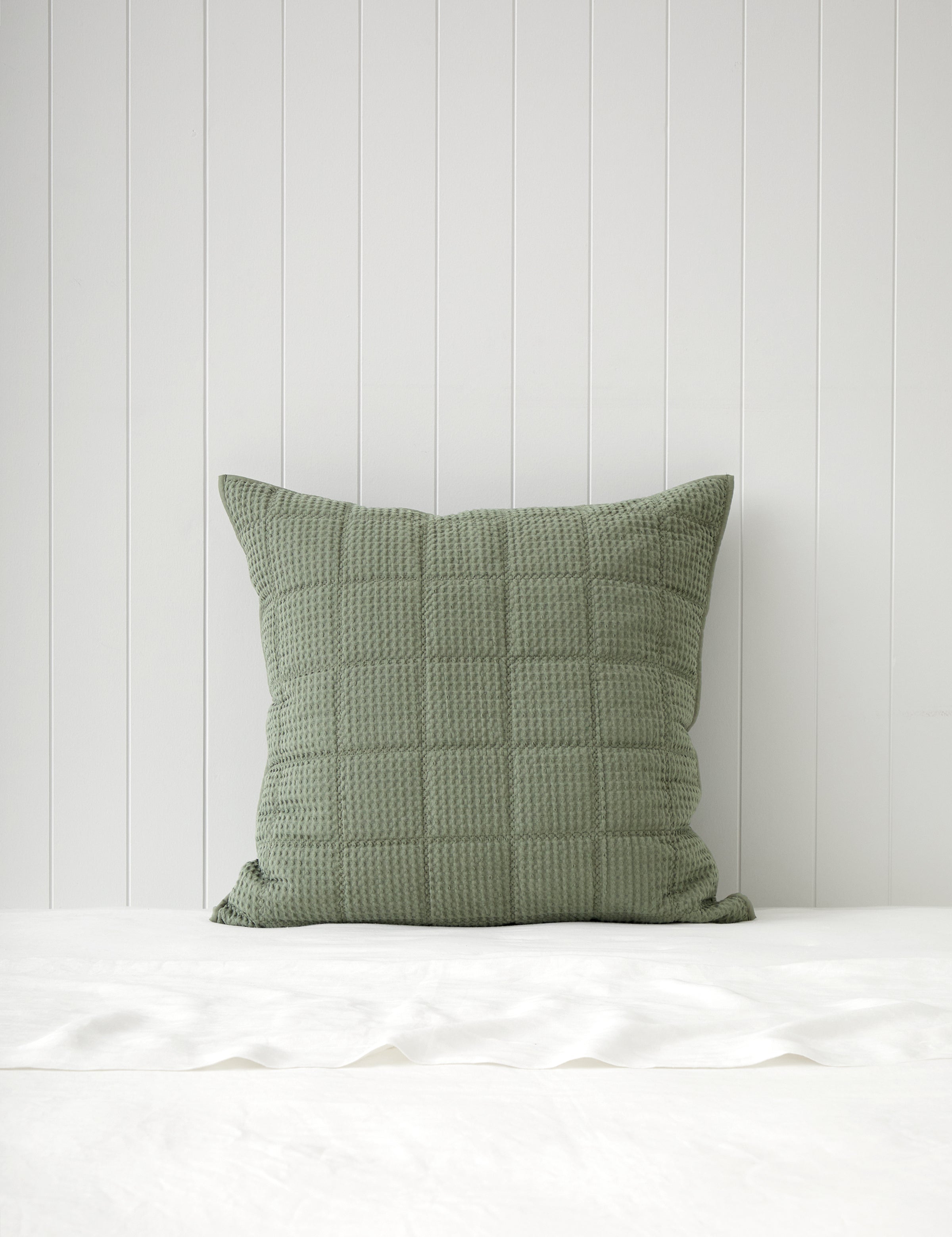 Sloane Waffle European Pillowcase | Dark Sage-1