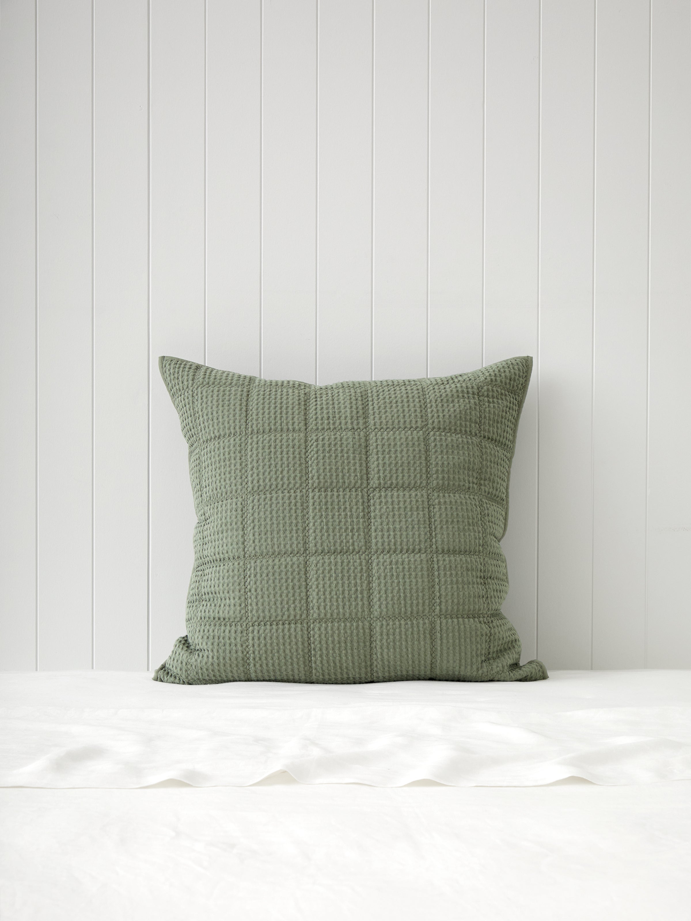 Sloane Waffle European Pillowcase | Dark Sage-1