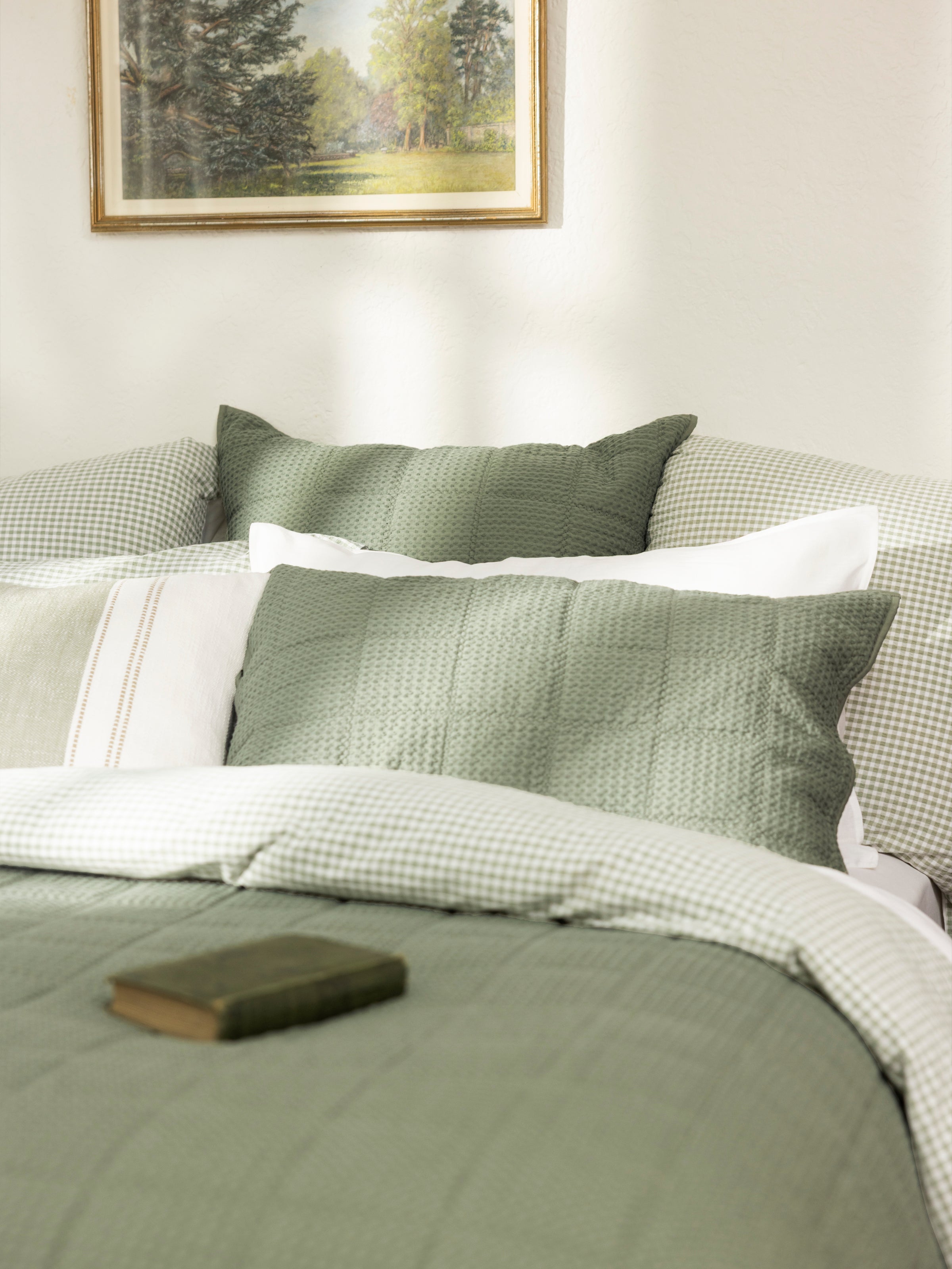 Sloane Waffle European Pillowcase | Dark Sage-2