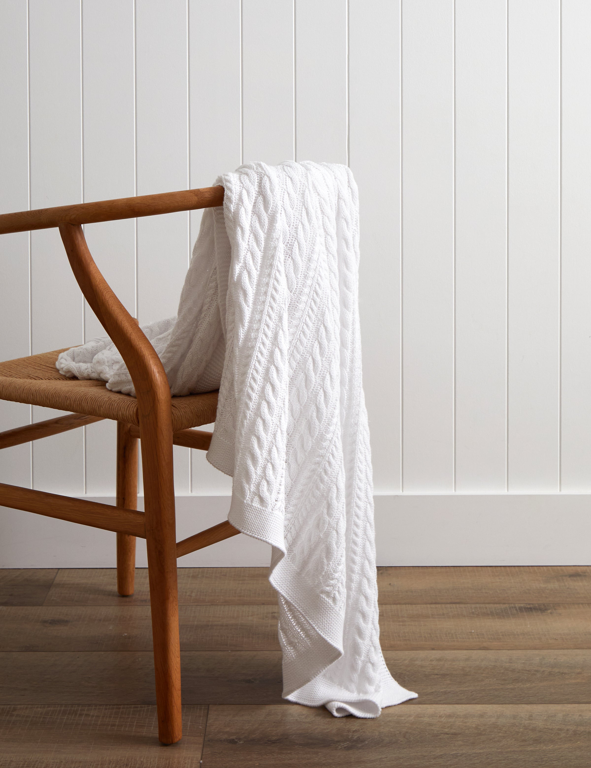 Souvenir Cotton Throw | White-1