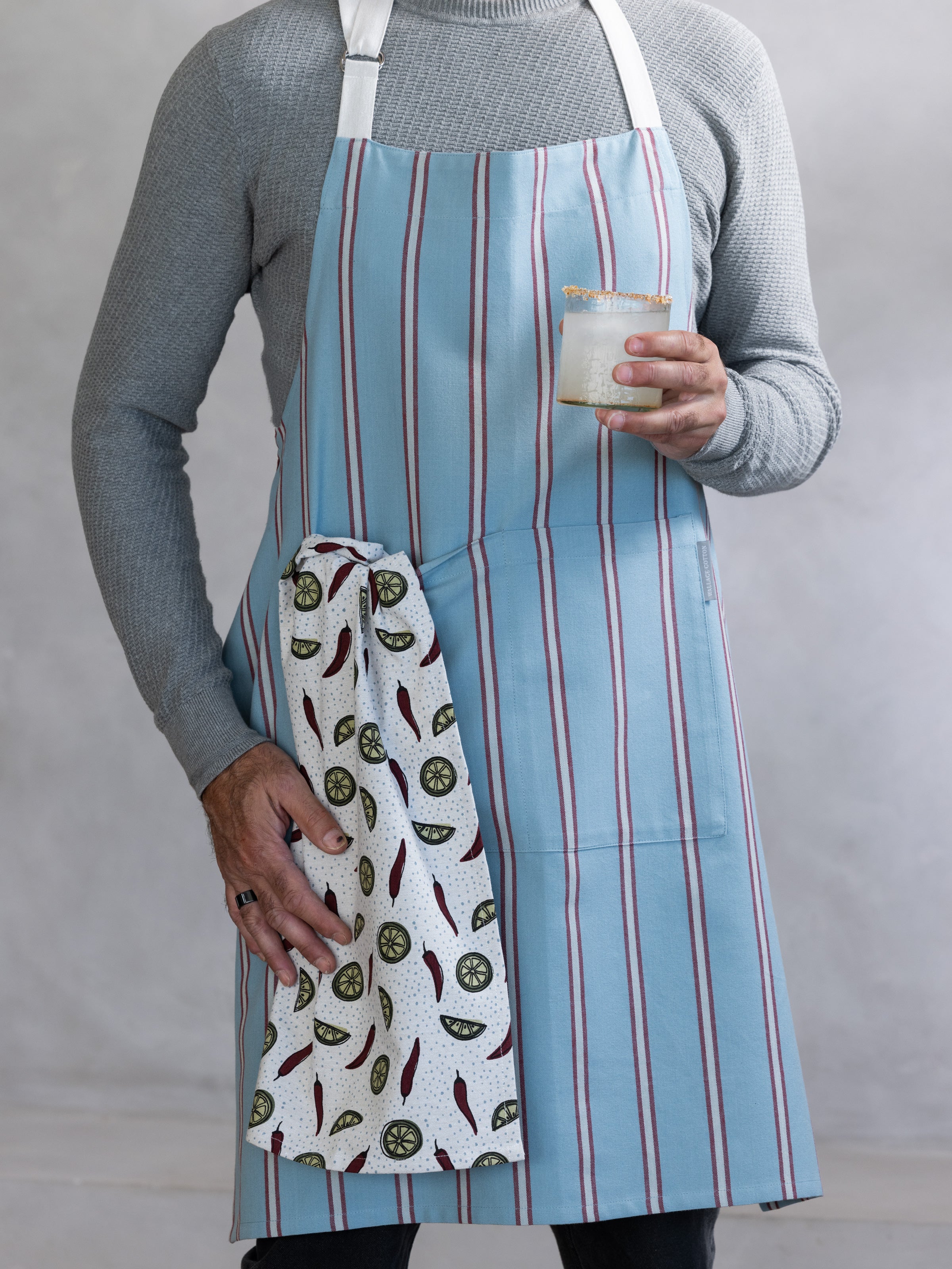 Spicy Margarita Everyday Apron | Stripe-3