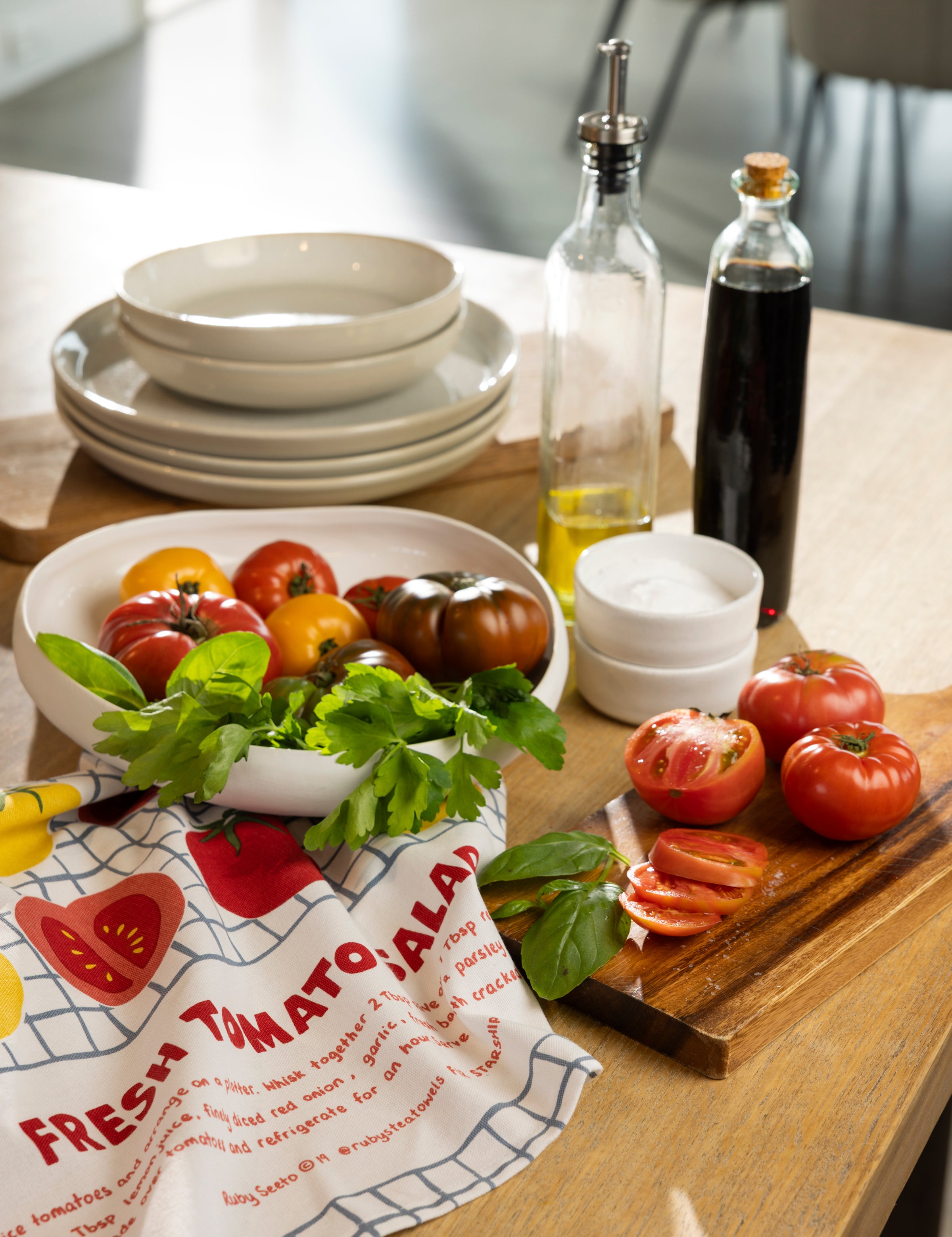 Starship Fresh Tomato Salad Tea Towel | Multi-2