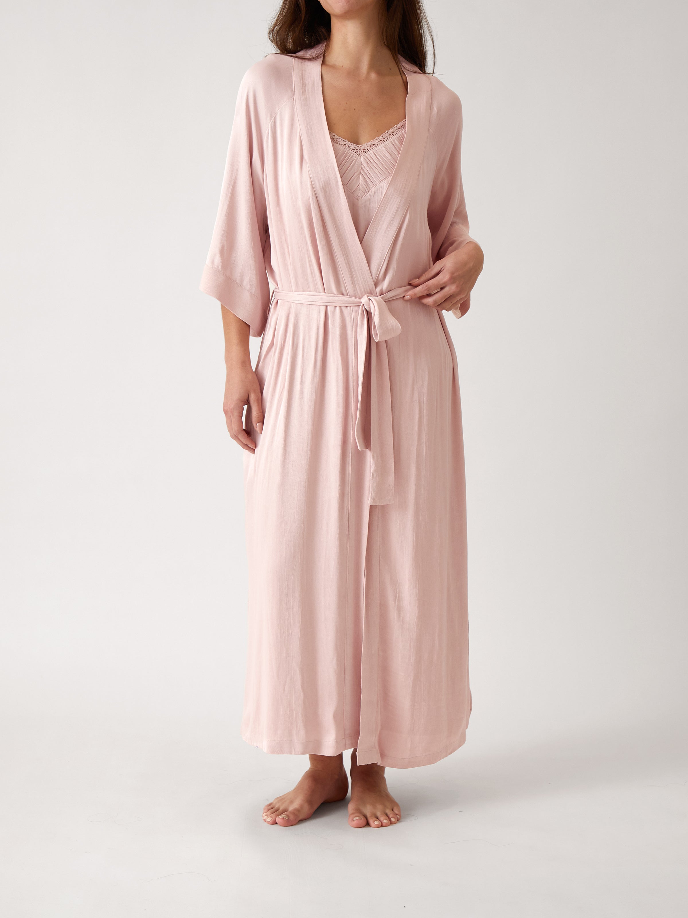 Stella Full Length Robe | Pink-1