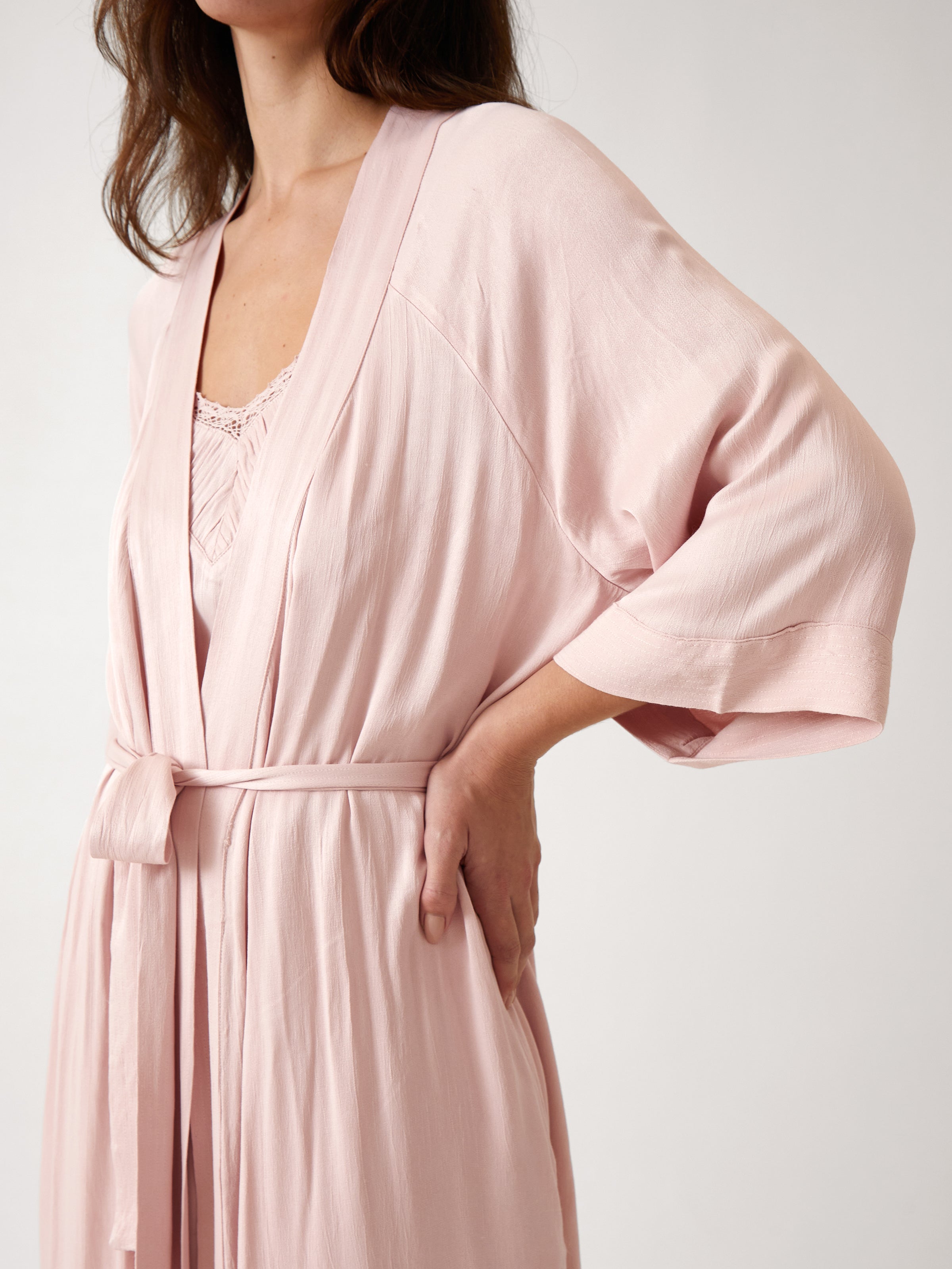 Stella Full Length Robe | Pink-2