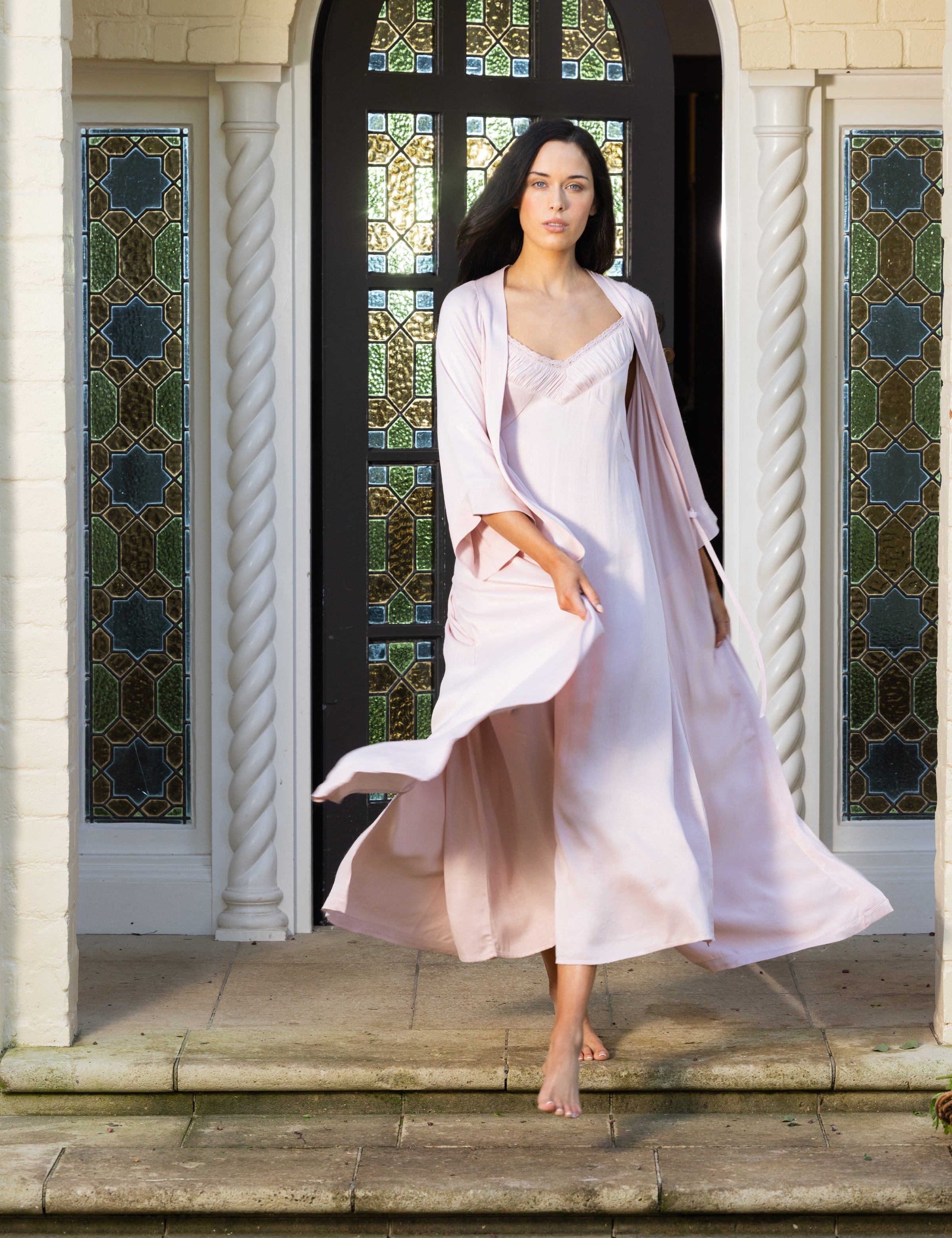 Stella Full Length Robe | Pink-3