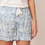 Sylvie Sleep Shorts | Blue Floral-3