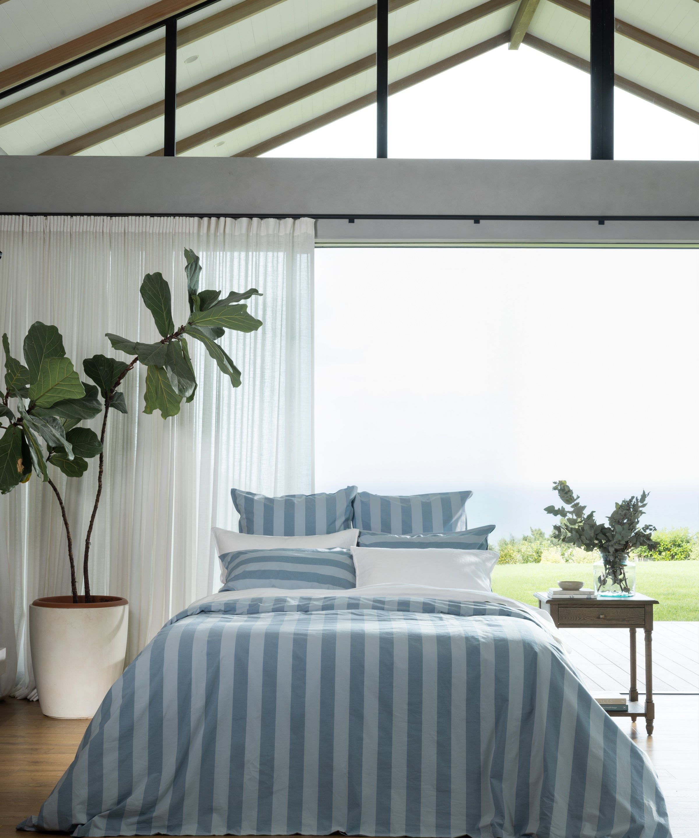 Tidal Duvet Cover Set | Blue Stripe-5