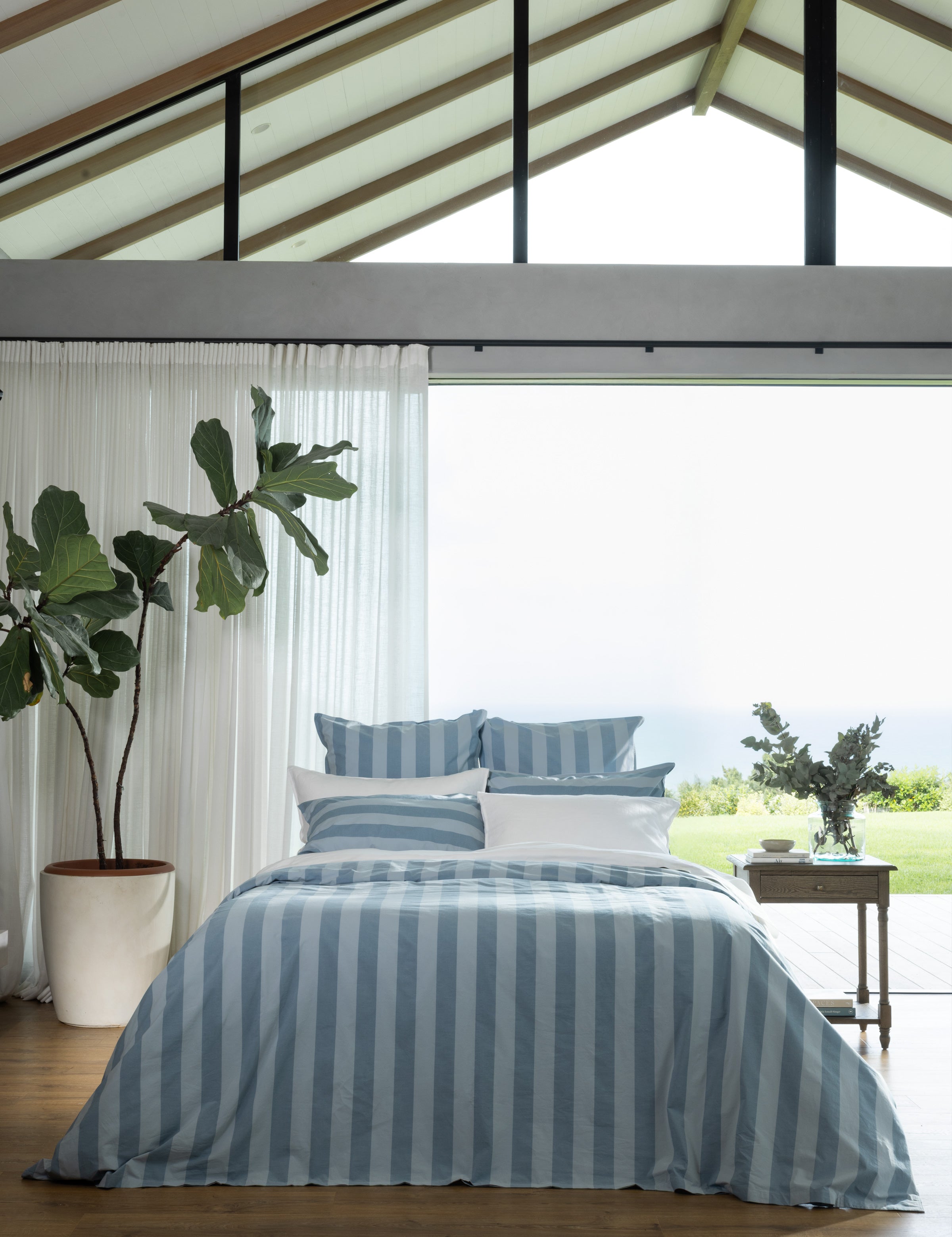Tidal Duvet Cover Set | Blue Stripe-5