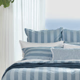 Tidal Standard Pillowcase Set | Blue Stripe-2