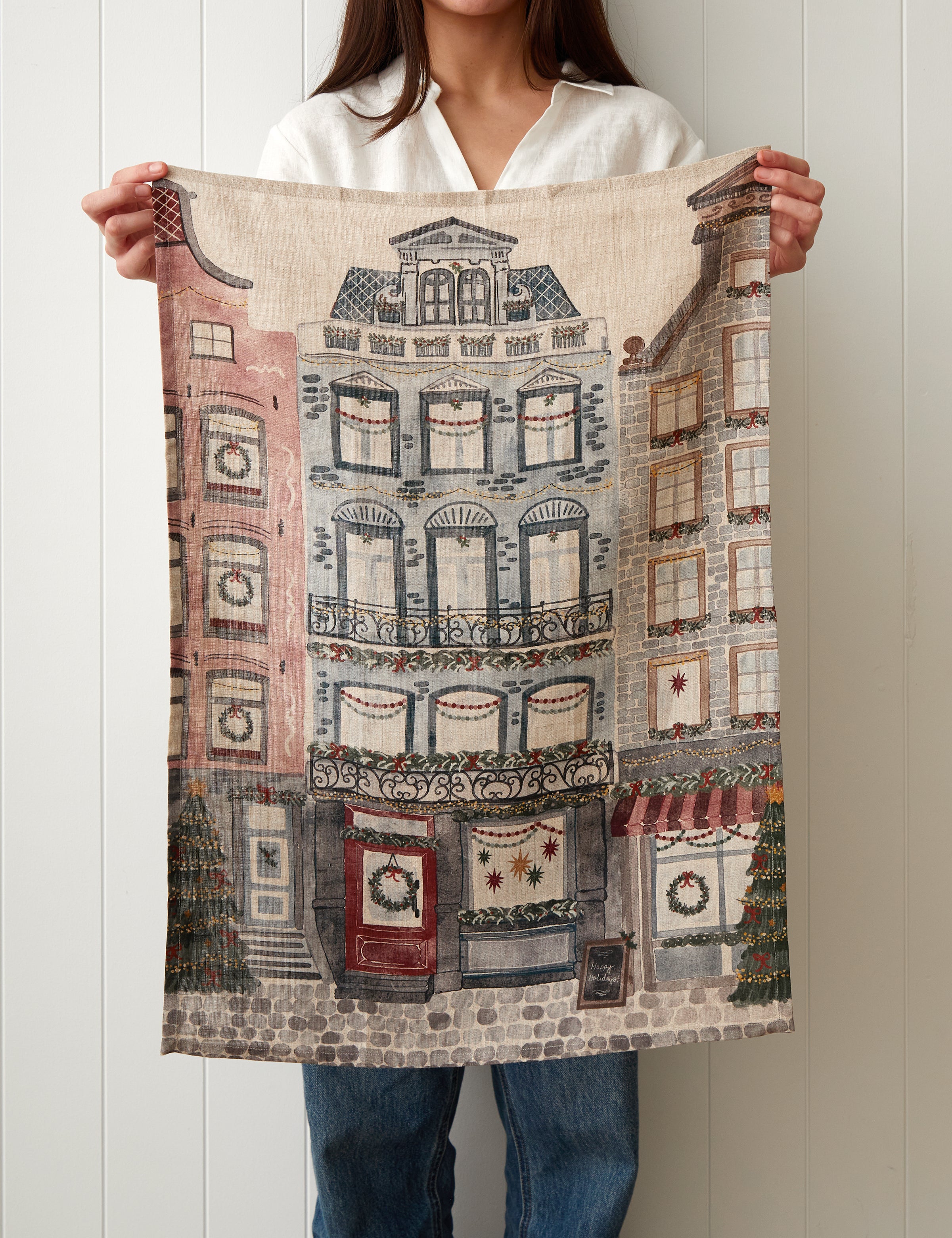 Tinsel Townhouse Linen Tea Towel | Multi-2