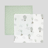 Up & Away Muslin Washcloths Set of 2 | Multi-3