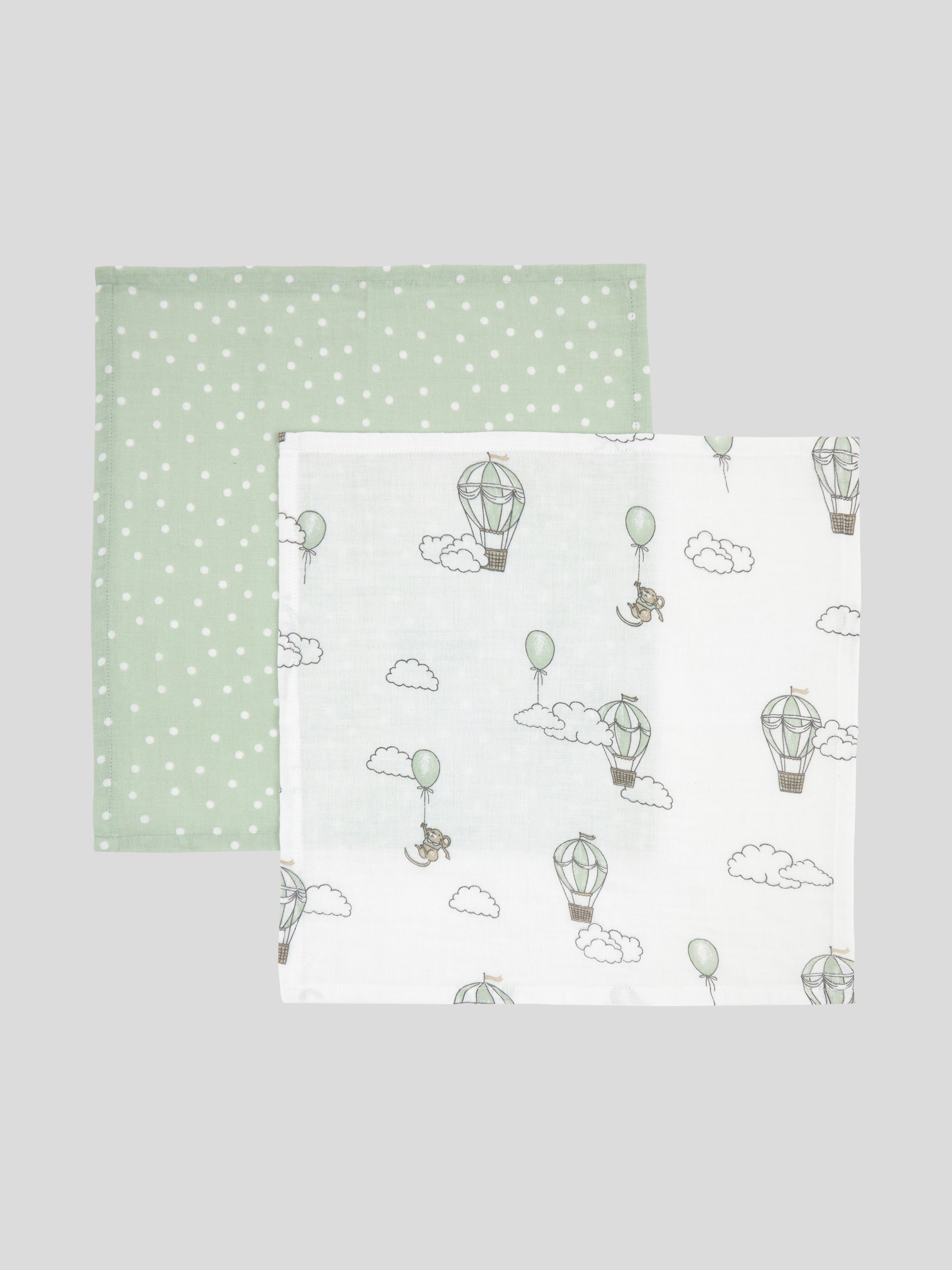 Up & Away Muslin Washcloths Set of 2 | Multi-3