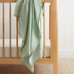 Up & Away Spot Muslin Baby Wrap | Green Spot-1