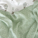 Up & Away Spot Muslin Cot Fitted Sheet | Green Spot-2