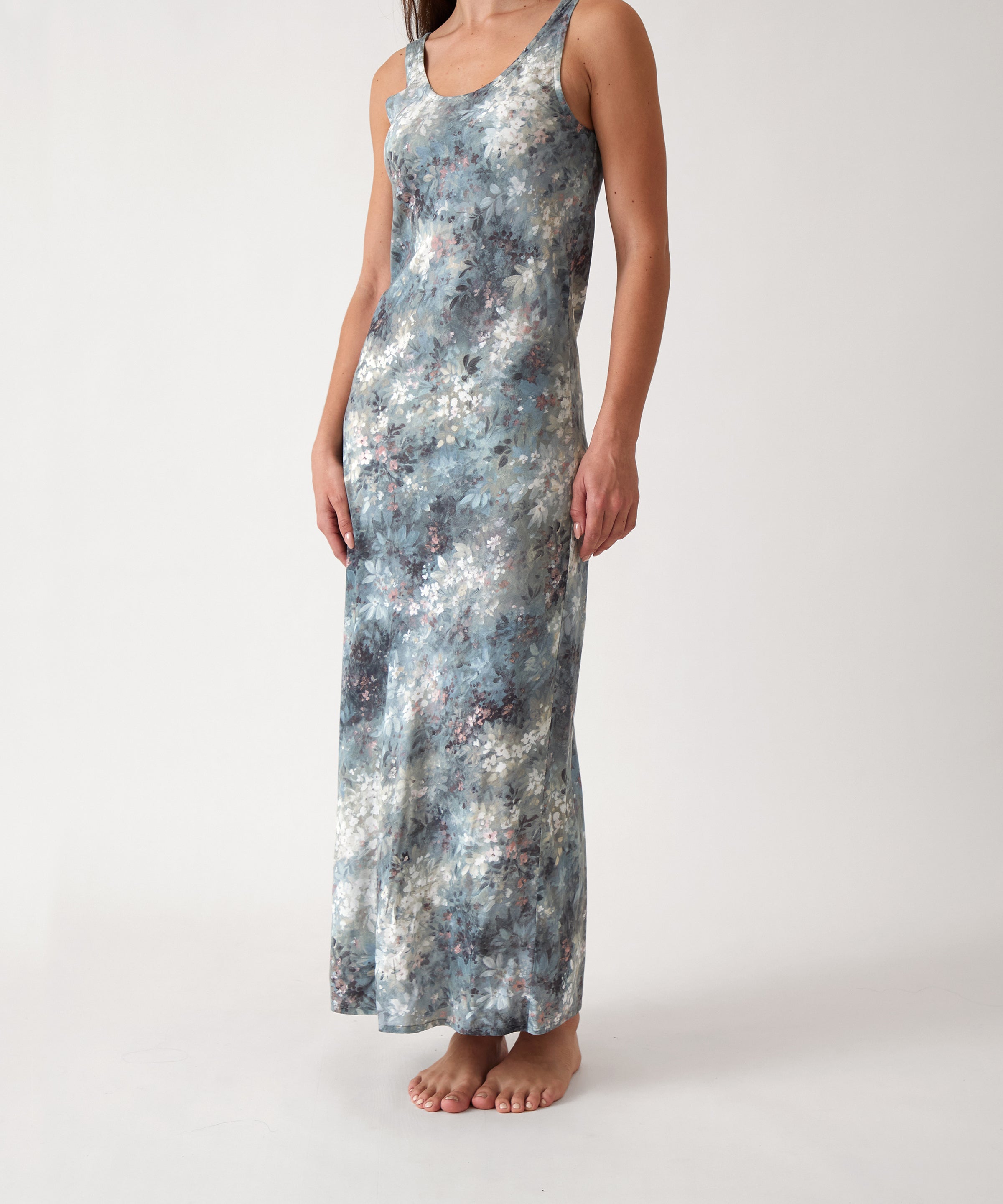 Valentina Full Length Bias Nightie | Floral-1