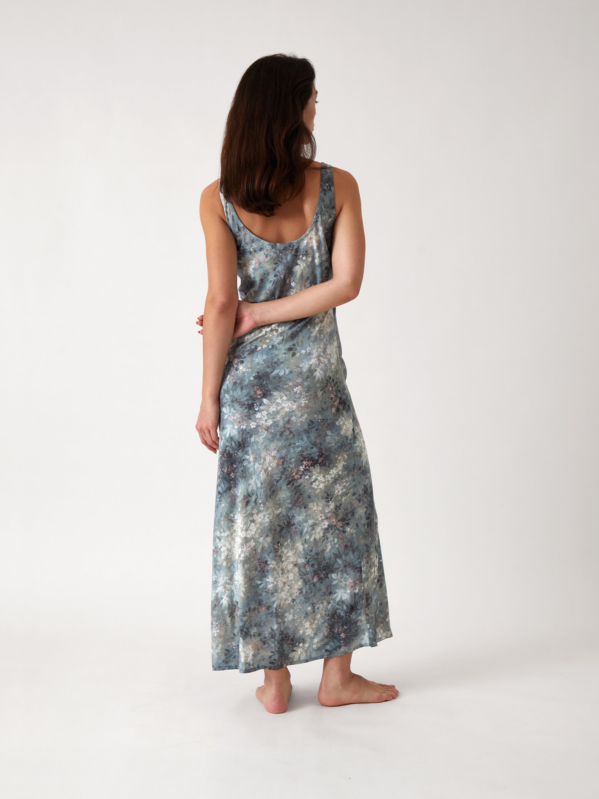 Valentina Full Length Bias Nightie | Floral-4