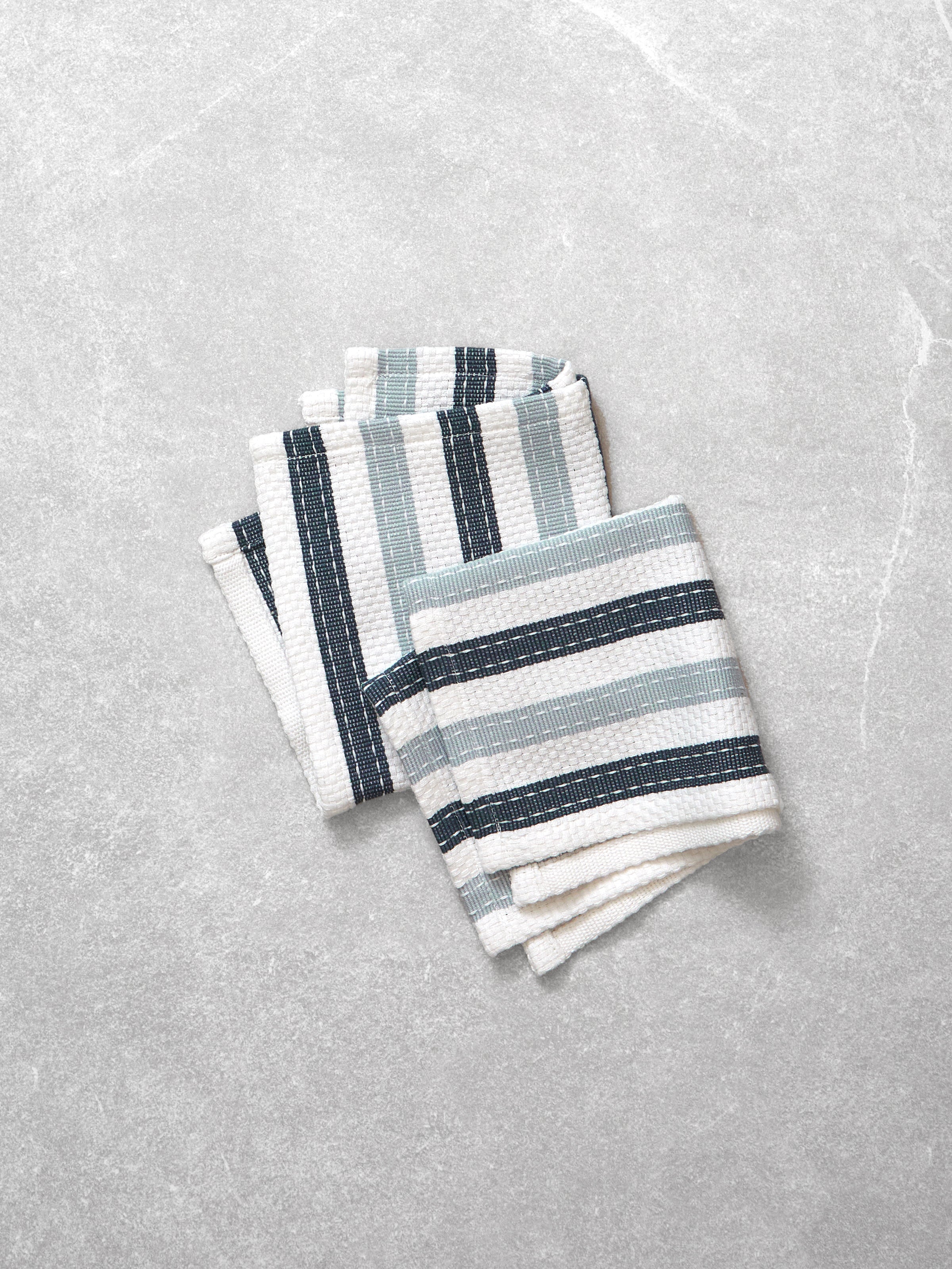 WC Stripe Washcloth Set of 2 | Blue Natural-1