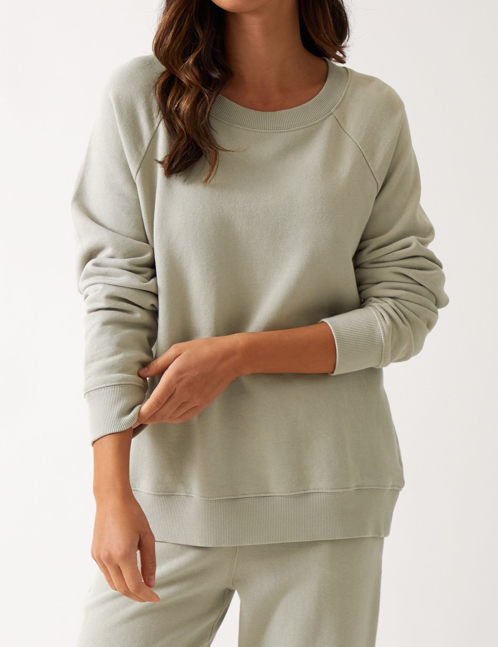Weekend Cotton Knit Lounge Jumper | Sage-1
