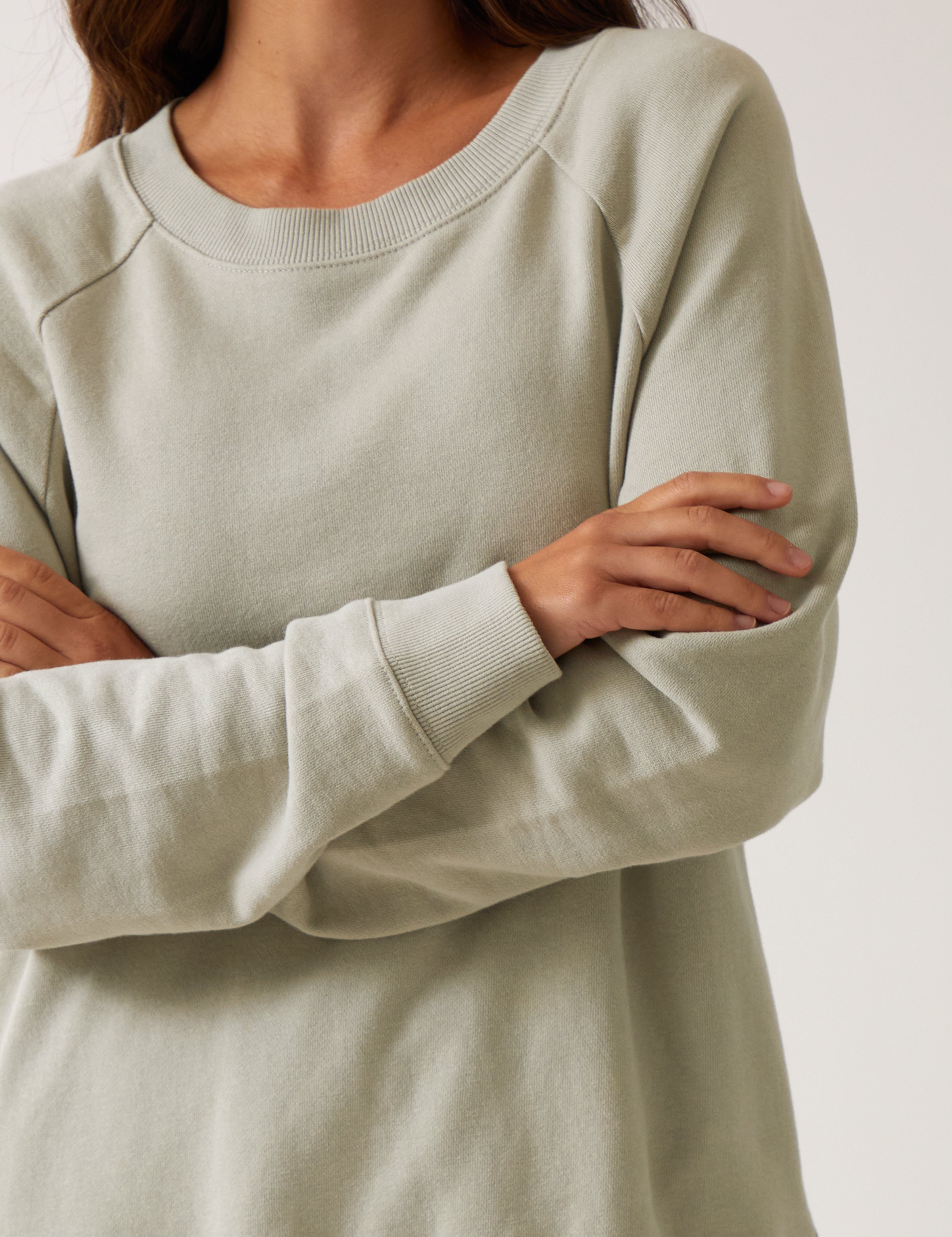 Weekend Cotton Knit Lounge Jumper | Sage-2