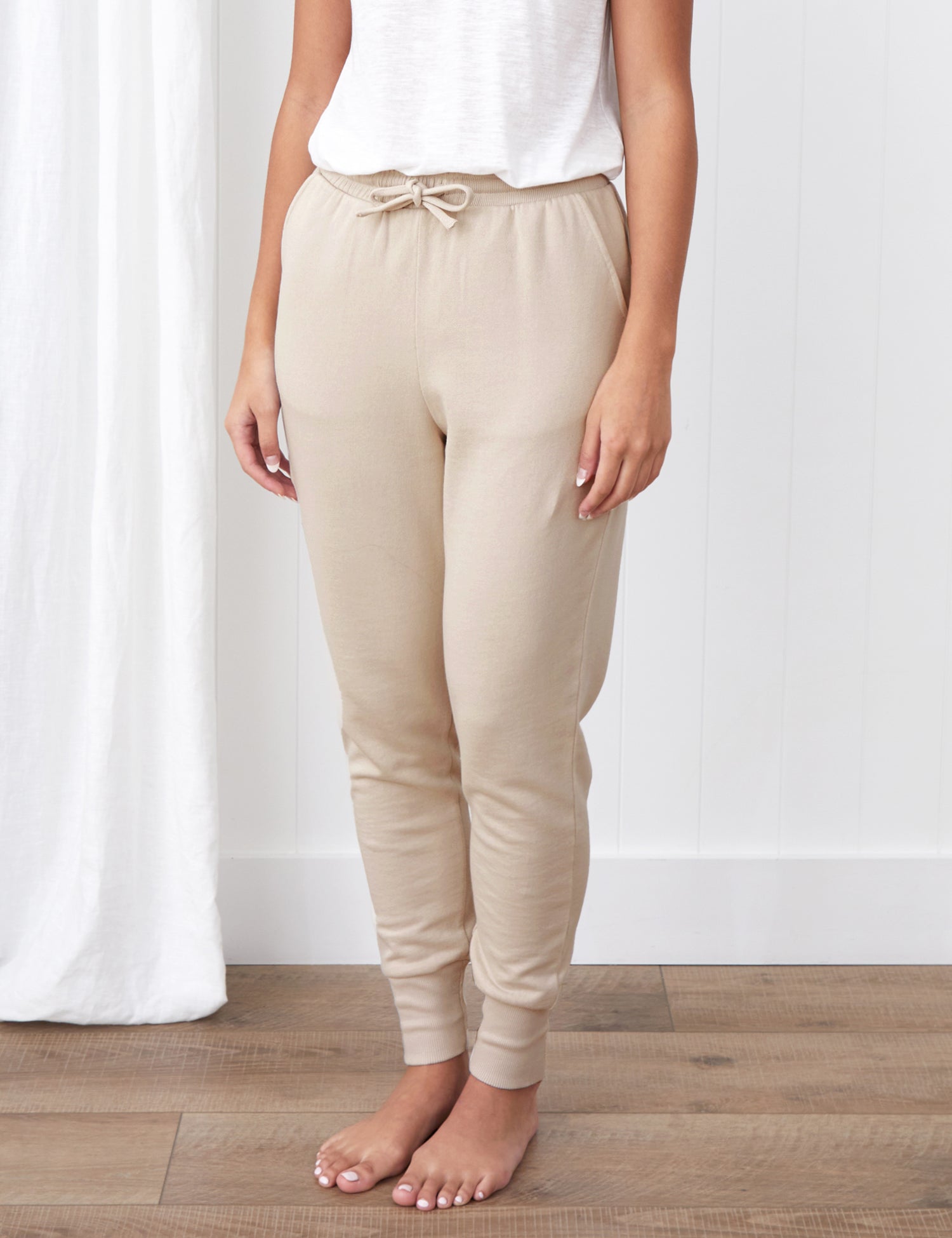 Weekend Cotton Knit Lounge Pants | Oat-1