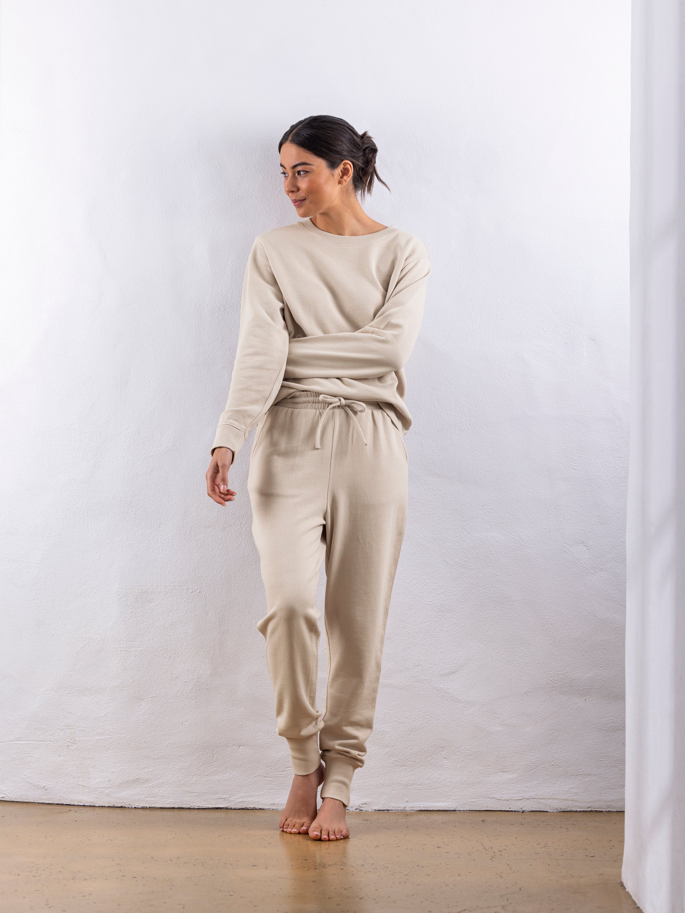 Weekend Cotton Knit Lounge Pants | Oat-5