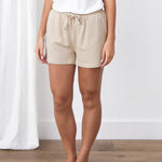 Weekend Cotton Knit Lounge Shorts | Oat-1