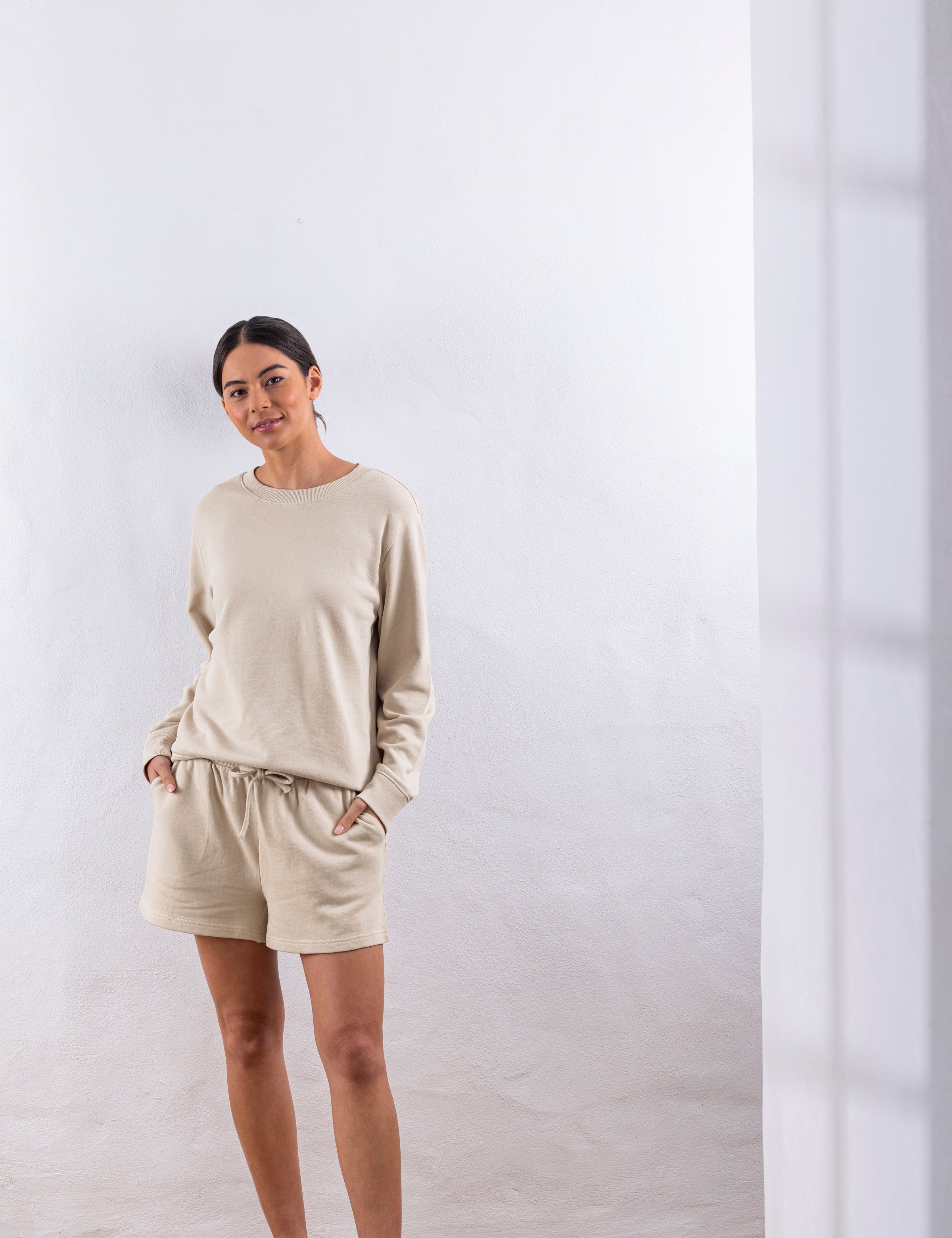 Weekend Cotton Knit Lounge Shorts | Oat-5