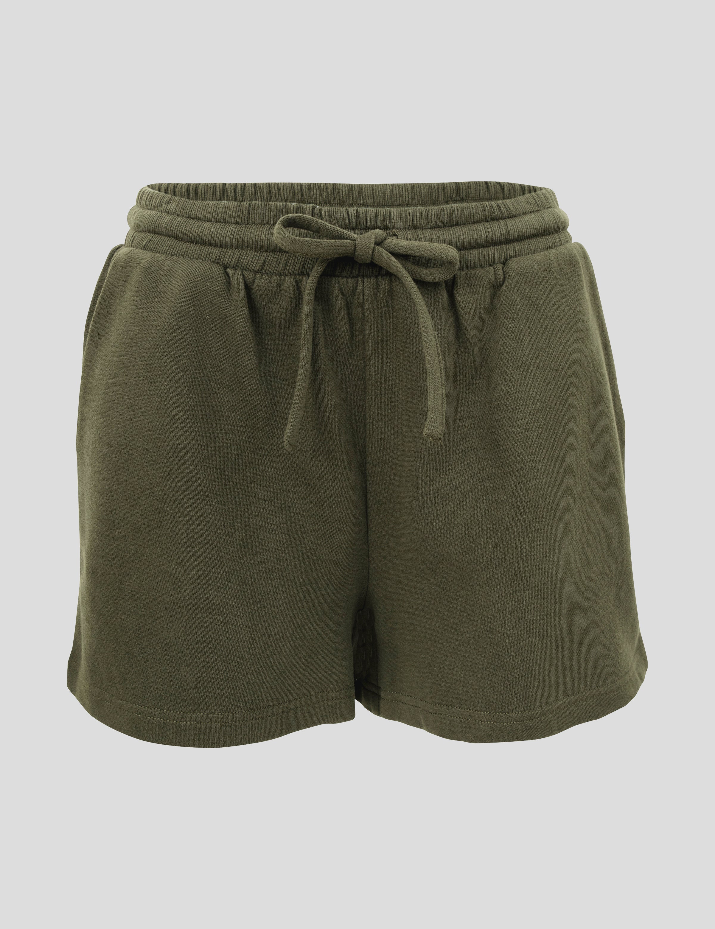 Weekend Cotton Knit Lounge Shorts | Olive-2