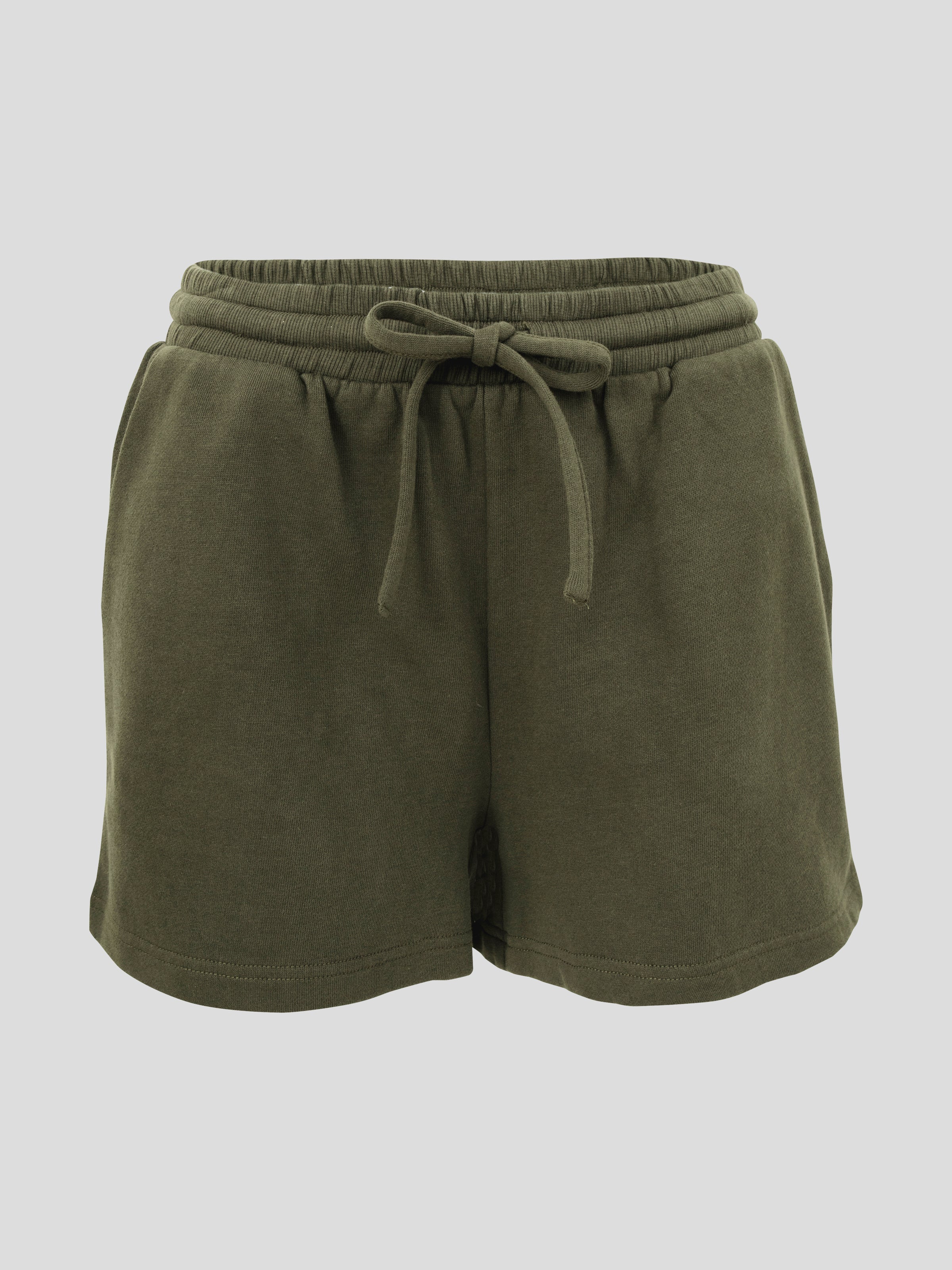 Weekend Cotton Knit Lounge Shorts | Olive-2