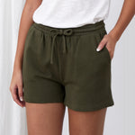 Weekend Cotton Knit Lounge Shorts | Olive-3