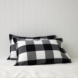 Piha Standard Pillowcase Set | Black/White-1