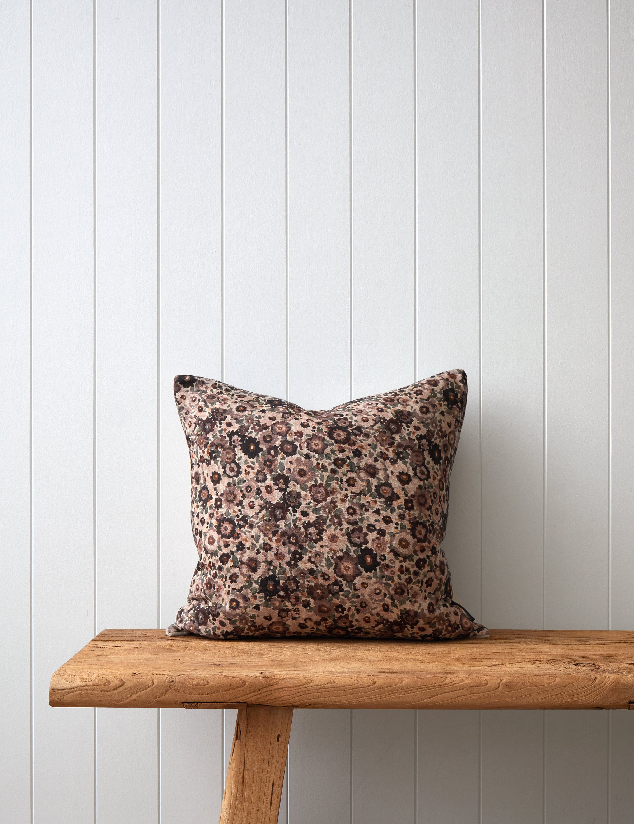 Zinnia Square Cushion Cover | Merlot Floral-1