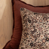 Zinnia Square Cushion Cover | Merlot Floral-2